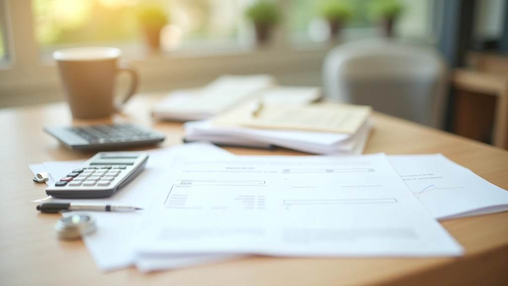 Documents de retraite et calculatrice sur bureau professionnel